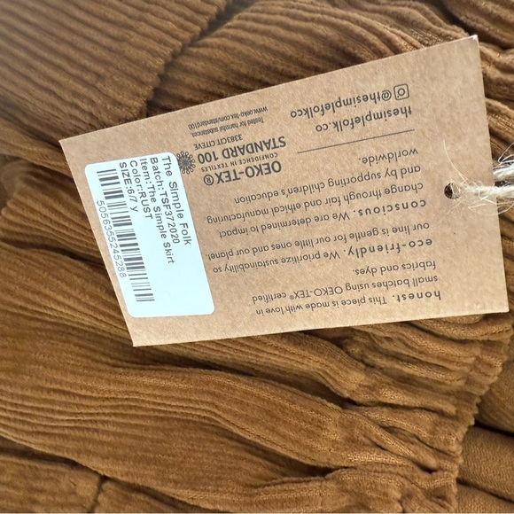 THE SIMPLE FOLK Cotton Corduroy Pockets Skirt | Rust - Picture 10 of 10
